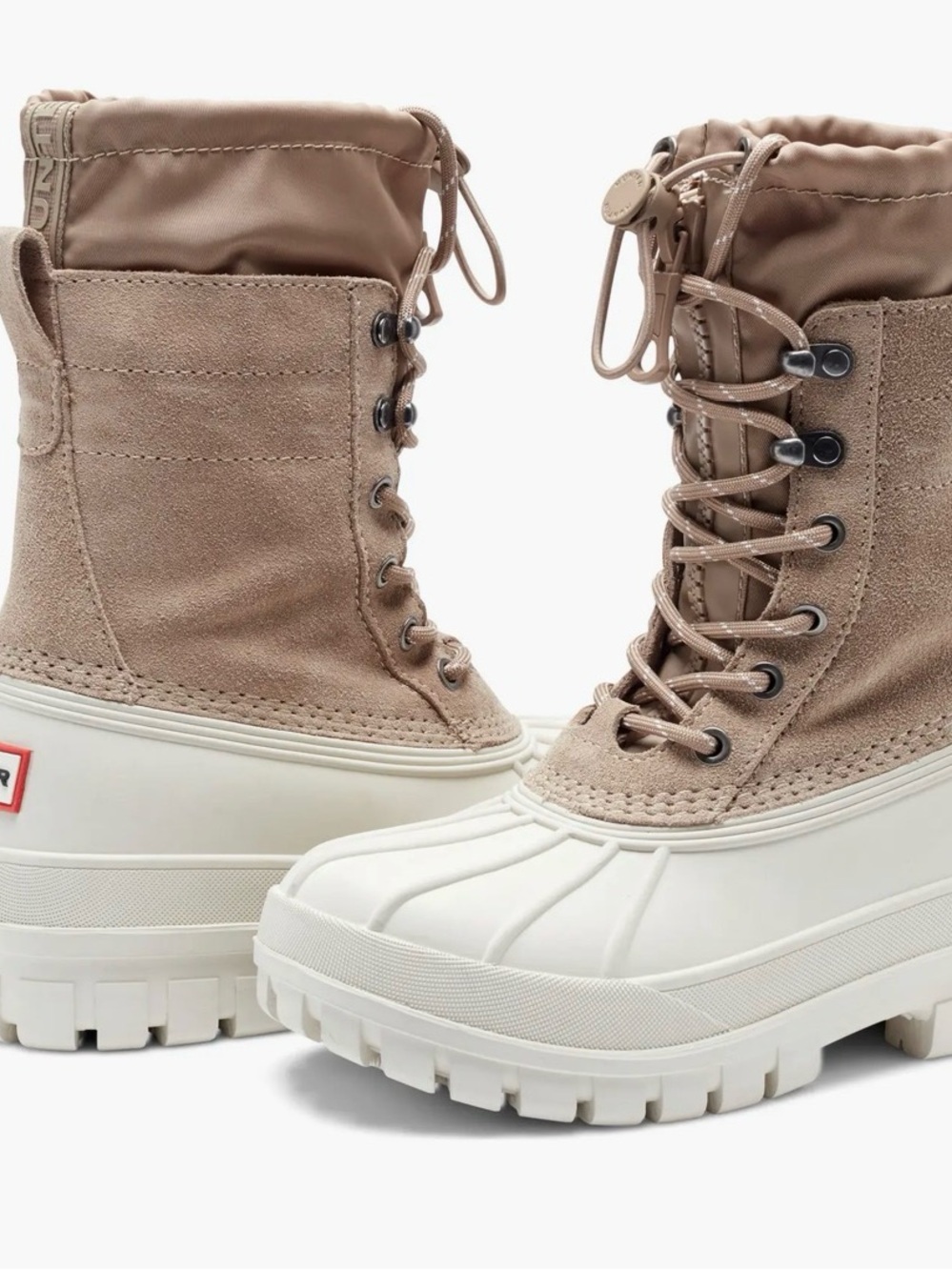 NWT- Hunter Women’s Ivory Skylar with White Sole - Size 10-Waterproof